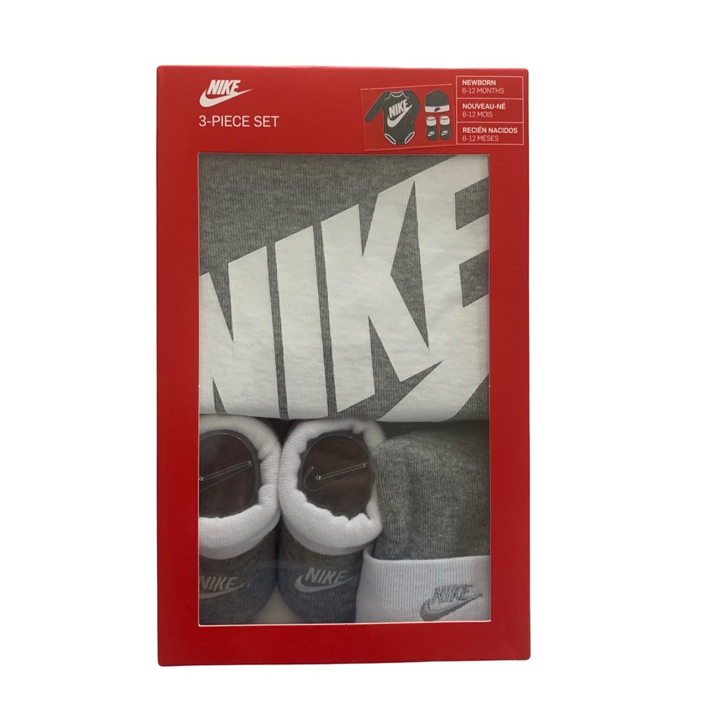 Nike Newborn 3-piece Set (0-6months)-grey - Picture 1 of 8